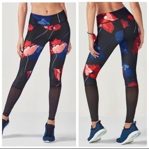 Fabletics Phillipa Leggings Floral Sheer Mesh